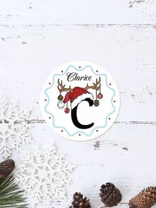 24-384Pcs Custom Holiday Stickers, Personalized Christmas Stickers, Customized Name Tag Stickers, Customizable Stickers For Kids, Christmas Decorations, Christmas Gifts, Party Decorations, Stickers For Kids, Round Stickers, Party Favors, Envelopes, Invitation, Cup, Kids, Boys, Girls, Family, Mom