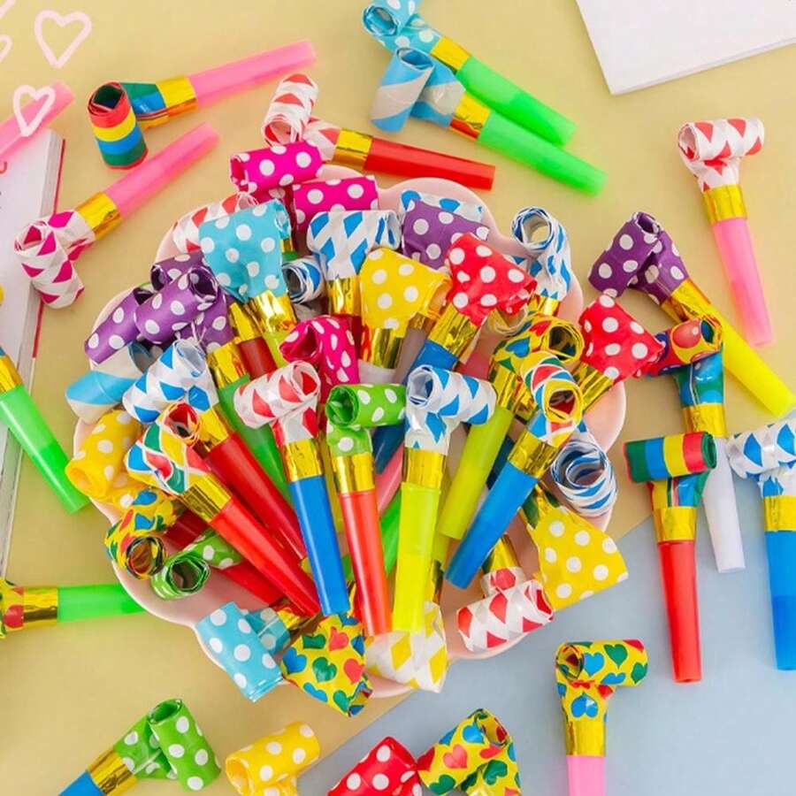 10pcs/Set Random Color Cartoon Dragon Shaped Whistles, Ideal For Festival Celebration, Party Favors Back To School Valentine Day - Multicolor - View 1