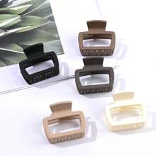4pcs/5pcs Elegant Matte Square Hair Clips Set - Versatile Fashion Claw Clips, Suitable For Women And Girls, For Ponytails And Buns, Great For Everyday Styling And Makeup, Random Colors Hair Accessories