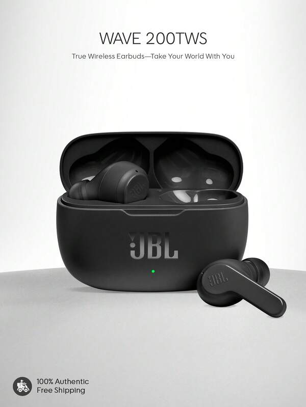 JBL Wave 200TWS True Wireless In-Ear Earphones 20 Hours Of Combined Playback Deep Bass Sound Comfort-Fit IPX2 Rating Pocket Friendly 100% Orginal JBL Vibe 200TWS