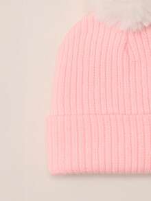 1 Stück schwarze Pompon-Strickmütze Beanie Mütze für Kleinkind Kinder und Babys, Y2K-Stil, gestrickte Neugeborenen-Mütze für den Außenbereich, warme Wintermütze geeignet für den täglichen Arbeitsweg - 1PC - Übersicht 8