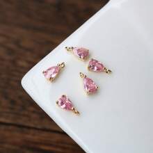 5 mặt dây chuyền hình giọt nước bằng đồng khảm tinh xảo đính đá Zirconia nhiều màu sắc, có thể dùng làm hoa tai, vòng tay, vòng cổ, phụ kiện hoàn thiện tinh xảo - Nhiều màu - Xem 4