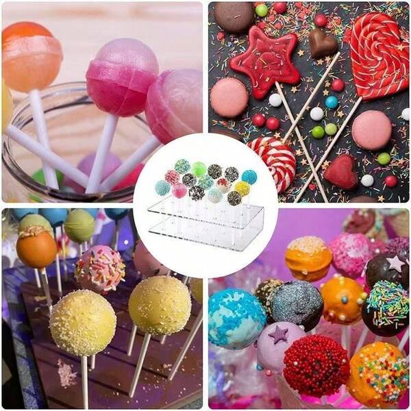 Espositore acrilico da 15 slot per lecca-lecca, supporto trasparente per lecca-lecca per matrimoni, feste di compleanno, design inseribile