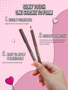 Misslyn Highly Pigmented Dual-Use Cream Eyeliner Pencil, Smudge-Proof, Cruelty-Free, Smooth & Long-Lasting, Ideal For Y2K, Party, Beach, Travel, Holiday, Camping, Gifts, Rose Fashion, New Year, Valentine's Day, Campus, Chinese New Year - 102 Brown Shimmer - View 4