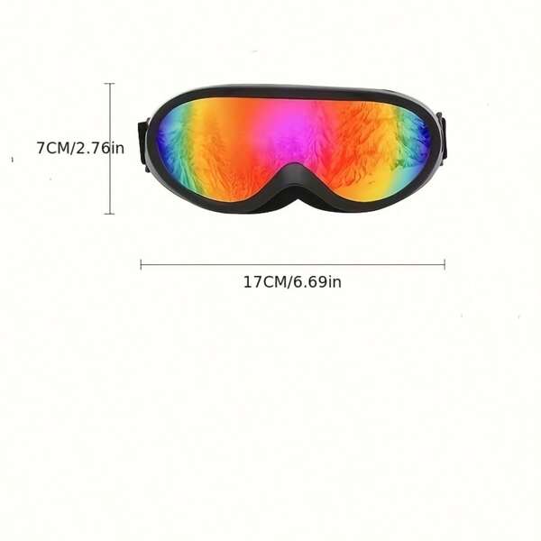1pc This Goggle Isn't Just For Skiing – It's Your All - Weather, All - Activity Shield. Block Wind, Dust, And Debris While Skiing, Biking, Climbing, Or Working. The Tough Frame And Sealed Design Keep Your Eyes , No Matter The Sport. One Goggle, Endless Adventures.The Rainbow - Tinted Lens Looks Awesome And Blocks Harsh UV Rays. On Bright Ski Slopes Or Sunny Climbs