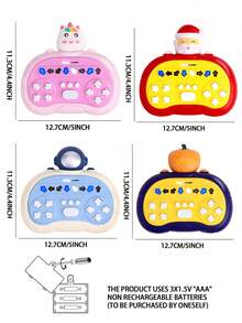 Children's Gift Christmas Gift Educational Fun Animal-Shaped Memory Training Quick Push Game MachineElectronic Pet Handheld Game Interactive ButtonsReaction Challenge Novel Educational Science Toy