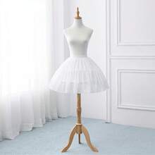 Black Or White Short Petticoats For Wedding Lolita Woman Girl Underskirt Crinoline Fluffy Pettycoat Hoop Skirt - Multicolor - View 8