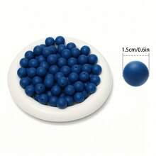 42 hạt silicon tròn 15mm dùng làm vòng tay, móc khóa, vòng cổ, phụ kiện trang sức và hạt silicon tròn đựng bút - Hạt gel silica - Xem 32