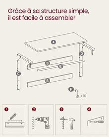 VASAGLE Porte-manteau Mural, avec 10 Crochets Amovibles sur 2 Rangées, Barre de Suspension, pour Entrée, Chambre, Salle de Bain, Couleur Chêne et Blanc - Roux - Voir 8