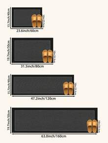 1pc Black Solid Color Silica Gel Kitchen Mat. Highly Absorbent, Stain-Resistant, Anti-Slip And Wear-Resistant, Easy To Clean. Can Be Used As Kitchen Mat, Bathroom Mat, Laundry Mat, Hallway Mat, Or Room Decor.