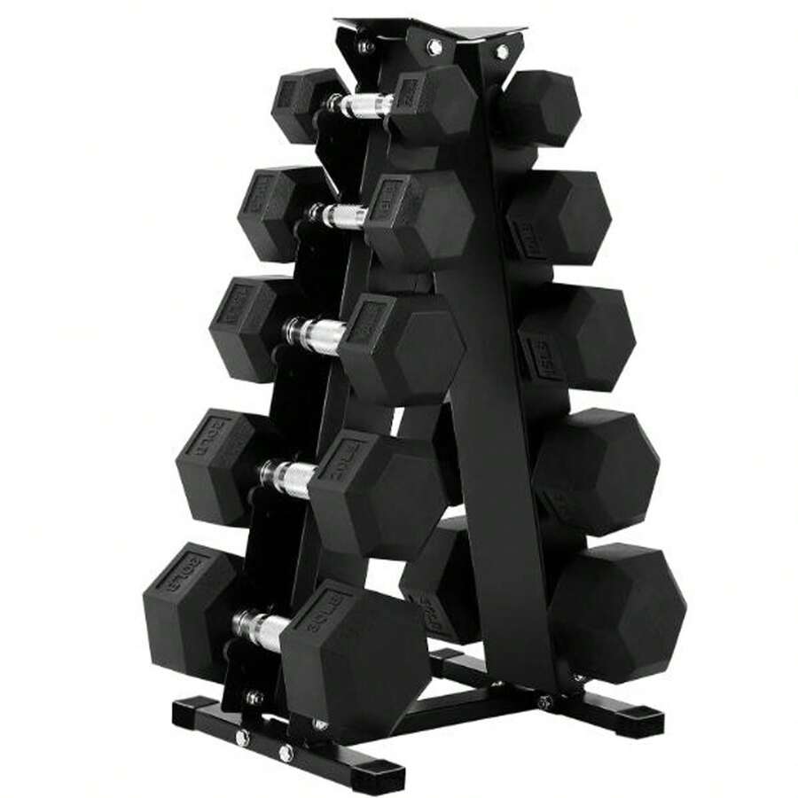 Dumbbell Rack Stand Only, Weight Rack For Home Gym, Large Capacity Rust-Resistant Coated Dumbbell Storage Rack, With Non-Slip Base - Black - View 1