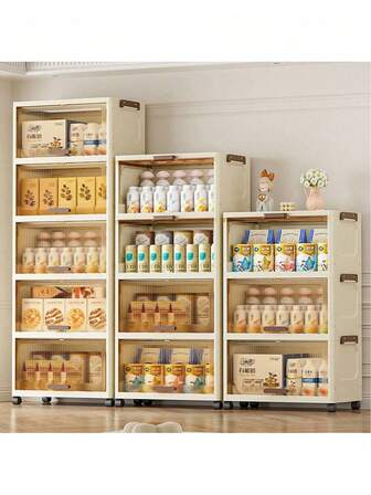 1个极简折叠储物柜，塑料多层衣柜，壁橱，玩具收纳柜，适用于客厅、儿童房，单层（无脚轮），每层均可拆卸和自由组装，多种颜色和尺寸可选