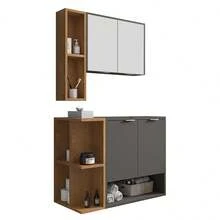 DoceLar Store Gabinete Banheiro Ibiza 2 Portas Armario 2 Portas Espelheira