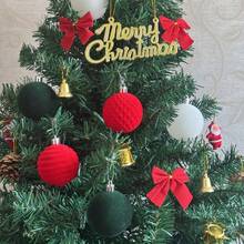 16pcs/Box New Velvet Christmas Balls, Shatterproof Christmas Tree Hanging Ornaments, Holiday Party Decor Balls Home Decor Christmas Decorations Room Decor Winter Christmas Decorations Home Christmas Gifts Christmas Decor