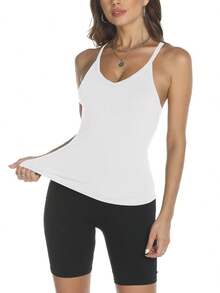 Sexy Halter Tank Tops And T-Shirts For Women - White - View 3