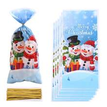 50 Stück Weihnachts-Süßigkeitentüten, kreative Geschenktüten, Weihnachtsparty Gastgeschenktüten, OPP Weihnachtsdekoration, Weihnachtspyjamas, Weihnachtsgeschenke, Weihnachtsdekoration