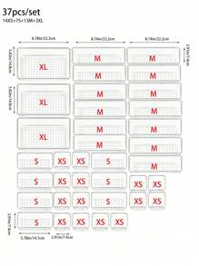 1pc/7pcs/11pcs/18pcs Transparent Tray/Storage Box Set, 7 Assorted Sizes, Multi-Purpose Organizer For Cosmetics, Small Tools, Tableware, Suitable For Vanity, Kitchen, Office Drawer, Bedroom, Versatile For Various Scenarios
