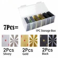 Playing Cards Foil Poker Cards Deck Of Cards 24K Gold Foil Poker Cards Gold Playing Cards Foil Waterproof Playing Cards Waterproof Plastic Cards For Family Game Party - Durable And Stylish Deck Of Cards, Christmas, Halloween, Thanksgiving Day, Valentine's Day, Easter, Birthday Gift (Mixed Color, Retro Style)