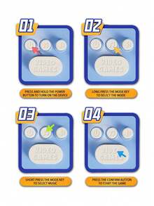 Children's Gift Christmas Gift Educational Fun Animal-Shaped Memory Training Quick Push Game MachineElectronic Pet Handheld Game Interactive ButtonsReaction Challenge Novel Educational Science Toy