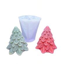 Christmas Tree Scented Candle Silicone Mold, DIY Plaster Diffuser Decor Mold For Christmas