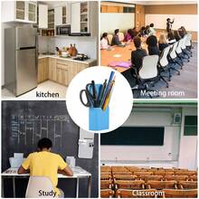 1pc Magnetic Dry Erase Whiteboard Marker Storage Rack, Adjustable Compartment Magnetic Pen Box, Writing Board Chalk Storage Box, Locker Storage Device, Suitable For Whiteboard, Refrigerator, Remote Control Rack, Office, Home, Kitchen, School, Magnetic Cup, Blackboard Storage Pen Holder, Multiple Types, Multi-Color Options