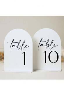 1 Set Acrylic Arch Shaped Number Place Cards, Party Decor Seating Cards, Wedding Table Numbers, Modern Wedding Ceremony & Reception Signage