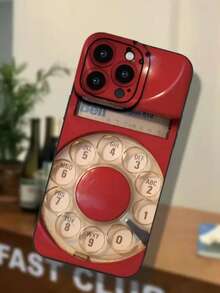 Old Telephone Red Retro Simple Phone Case Suitable Compatible With Iphone 16, 15, 14, 13, 12, 11, PRO MAX, X, XS, PLUS,,MINI,16E/SE4,As Well As, Galaxy S22/23/24/25 Ultra