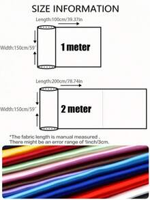 1pc Solid Color Satin Fabric, DIY Fashion Handmade Clothing, Silk Satin Suitable For Wedding Dress Decoration - Multicolor - View 2