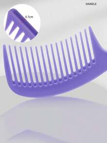 5-Piece Hairstylist Professional Comb Set, Curved Hook Comb, Pointed Tail Hairdressing Comb, Wide-Tooth Comb, Comb With Hole Handle, Steel Needle Pointed Tail Comb, Fine And Wide Tooth Styling Comb Suitable For All Hair Types, Styling Comb For Highlight Distribution Area, Professional Salon Barber Shop Hairdressing Special Tools - Multicolor - View 4