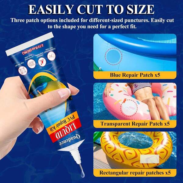 Heavy Duty Mattress, Waterproof Mattress Patch Kit Inflatable Repair Kit PVC Boats, Raft, Kayak, Swimming Ring, Inflatable Toys, Vinyl Glue Boats (80 ML)