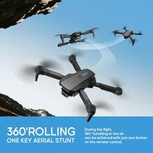 TOKQI E88 Drone Quadcopter, 720P HD Camera Light Flow Fixed Height Hover, One-Button 360° Stunt Flip, One Button Lifting, Entry-Level Folding Remote Control Dron Toy– Ideal Gift For Christmas, Halloween, And Thanksgiving.Thanksgiving.