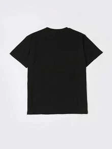 Women's Summer Y2K Geometric Pattern Short Sleeve T-Shirt - Black - View 2