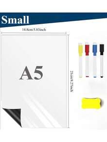 Magnetic Dry Erase White Board, Wall Mounted White Board For Organizers And Planners, Kitchen Fridge Shopping List With Marker Pen, Magnetic Eraser And Magnetic Pen (Rectangular)