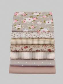 7 件/套复古花卉棉布，各种预切布料束，适用于 DIY 手工蝴蝶结、服装工艺、娃娃衣服和 DIY 缝纫拼布 - 彩色 - 查看 8