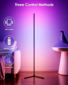 RGB Corner Floor Lamp, RGB Color Changing Led Floor Lamp For Living Room APP And Remote Modern Light Bar With Music Sync And 16 Million Colors Dimmable Ambient Lighting For Bedroom - Multicolor - View 5