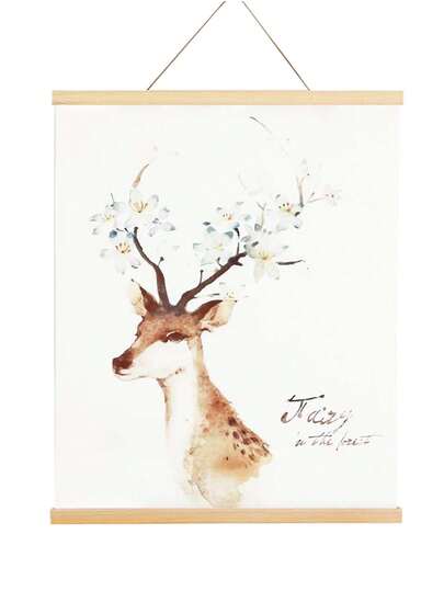 1pc Wooden Magnetic Poster Clip Frame, Canvas Frame, Wall Decor