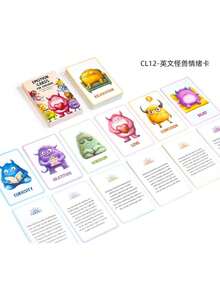New English German Emotion Card 32 Cute Monster Emotion Card Animal Emotion Learning Mindfulness Card