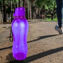 1 pieza Botella de agua deportiva de plástico de gran capacidad de 1100ml/1L Con correa, apta para actividades al aire libre, deportes y viajes - Morado Violeta - Ver 3