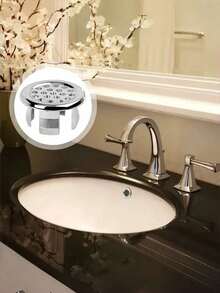 2/4/6/8pcs White Sink And Ceramic Top Sink Decorative Accessories, Sink Decorative Accessories With Flood Plug