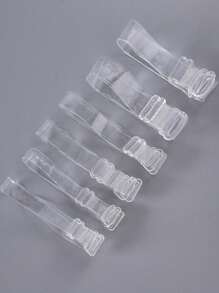 3 对透明肩带隐形文胸肩带防滑性感无肩带文胸配件带金属钩 - 無色 - 查看 7