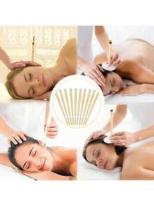 10 piezas de velas para los oídos, velas cónicas de cera de abeja Hopi para eliminar la cera de los oídos, velas aromáticas para los oídos con soporte, 100% cilindros de fragancia cónica hueca - Multicolor - Ver 6