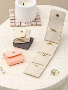 Simple Portable Compartment Jewelry Bag Ring Storage Bag, Travel Earring Ring Jewelry Storage Bag, Portable Travel Storage Bag To Carry With You To Prevent Ring Loss, Essential Storage Versatile Tool Kit Jewelry Storage Box - Multicolor - View 2