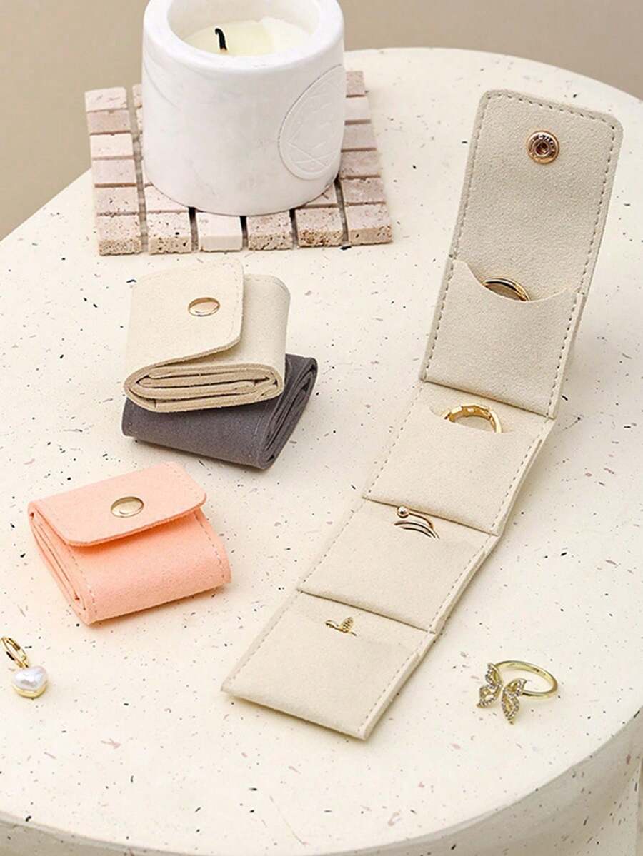 Simple Portable Compartment Jewelry Bag Ring Storage Bag, Travel Earring Ring Jewelry Storage Bag, Portable Travel Storage Bag To Carry With You To Prevent Ring Loss, Essential Storage Versatile Tool Kit Jewelry Storage Box