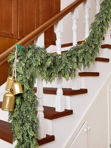 6 pies Guirnalda de Navidad, Guirnalda de cedro falso realista para mesa, repisa, escaleras, chimenea, entrada, puerta, pared, interior, exterior, decoraciones navideñas, guirnalda de cedro falso para decoración navideña interior y exterior, vid falsa para cocina, dormitorio, sala de estar, decoración del hogar, plantas artificiales para coronas de Navidad DIY - Multicolor - Ver 9