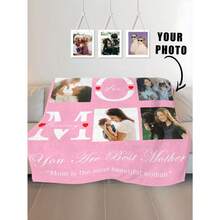 Customized Blankets & Flannel Personalized Photo And Text/Name Blankets,   Personalized Soft And Comfortable Blankets, Customized Special Photo And Text/Name As Birthday Gifts, Family, Wedding, Souvenir Customized Blankets, Blankets Suitable For All Seasons, Washable, Machine Washable, Lightweight, Breathable, Comfortable, Warm, Comfortable Customization, Unique, 280gsm For Him, Her Personalized Ideal Gifts For Her, Him, Family, Boyfriend, Girlfriend, Father, Family, Mother, Lover,  Daughter,   Son,  Grandfather,    Grandmother, Friend, Classmate, Pet.  Perfect Nap, Camping, Travel, Home, Daily Life, Office Decoration, Birthday, Anniversary, Valentine's Day, Thanksgiving, Christmas, Halloween, Mother's Day, Father's Day, Wedding, Easter,New Year Gifts,Sofa,Bed,Car,Bedroom,Living Room,Office,  Outdoor Camping, Beach,Wall Decoration - 多色10 - 查看 4