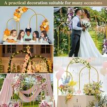 Metal Arch Backdrop Stand, Set Of 3 (6/6.6/7.2 Ft) Wedding Arched Frame, Stable Arched Background Stand For Wedding, Baby Shower, Birthday Party, Photography, Gold - Gold Set Of 3 - View 7