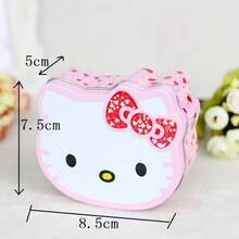 Sanrio Cartoon Hello Kitty Airtight Metal Storage Tin Box, Cookies/Gift Box Floral Bow Candy/Jewelry/Hair Accessory/Note Packaging Box Jewelry Box, Birthday/Valentine's Day Gift