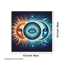 1pc Black Cloth Game Tablecloth Sun Moon Tarot Tablecloth Moon Floral Botanical Tarot Cloth Alter Tarot Table Cloth & Tarot Bag Spread Top Cloth For Game Table Cloth Board Mat For Playing Cards Halloween Git Party Supplies Party Decorations - Black - View 13