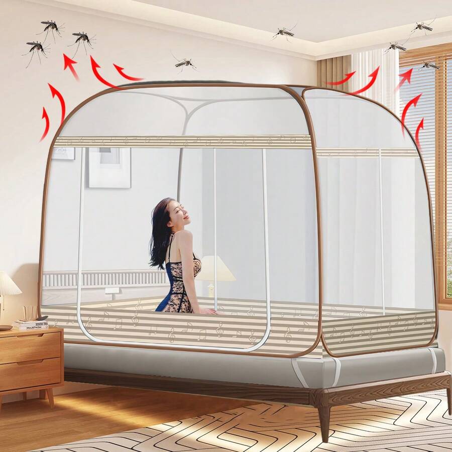 Mosquitera plegable gazebo cama 150*200*150m Nueva tienda de campaña plegable con mosquitera y diseño de puerta con cremallera, uso doméstico, uso al aire libre, anti-mosquitos y anti-insectos, no requiere montaje,Mosquitera Plegable para Camas con Doble Puerta e Inferior de Red para bebés, Adultos, Viajes, Camping, al Aire Libre, antimosquitos Puede evitar bocados en las redes de mosquitos e infectarse con enfermedades. Este es un gran producto