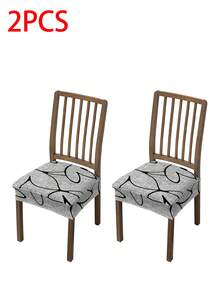 1/2/4/6件印花弹力可拆卸可洗餐椅座套